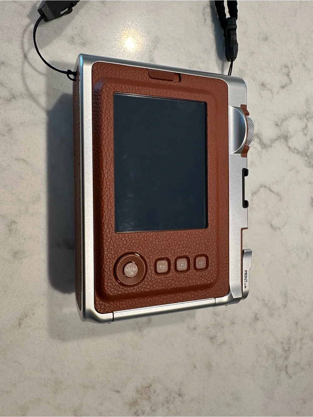 Fujifilm Instax Mini Evo Instant Camera — Brown & Silver